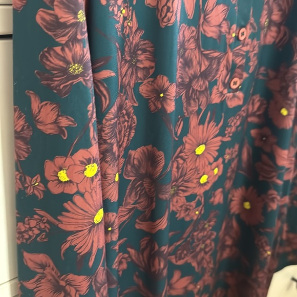 Zara NEW Size Large Cobalt Floral Printed Stretchy Dress - Picture 3 of 3